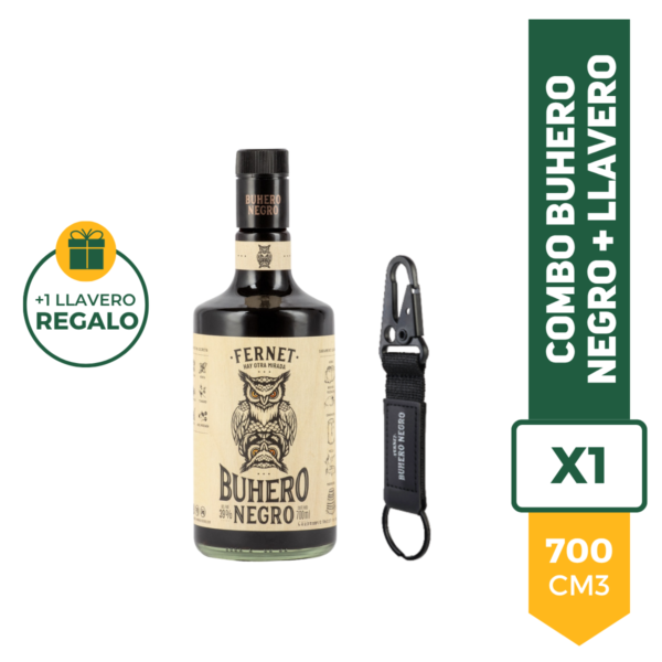 Combo Buhero Negro 700ml + Llavero
